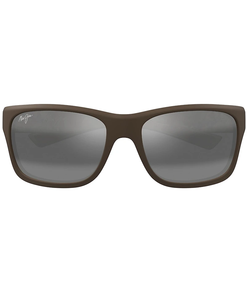 Maui Jim Men's Ano Nui Polarized Plus 2 63mm Rectangle Wrap Sunglasses