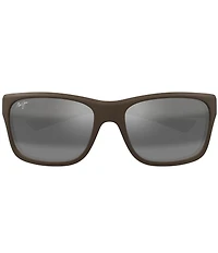 Maui Jim Men's Ano Nui Polarized Plus 2 63mm Rectangle Wrap Sunglasses