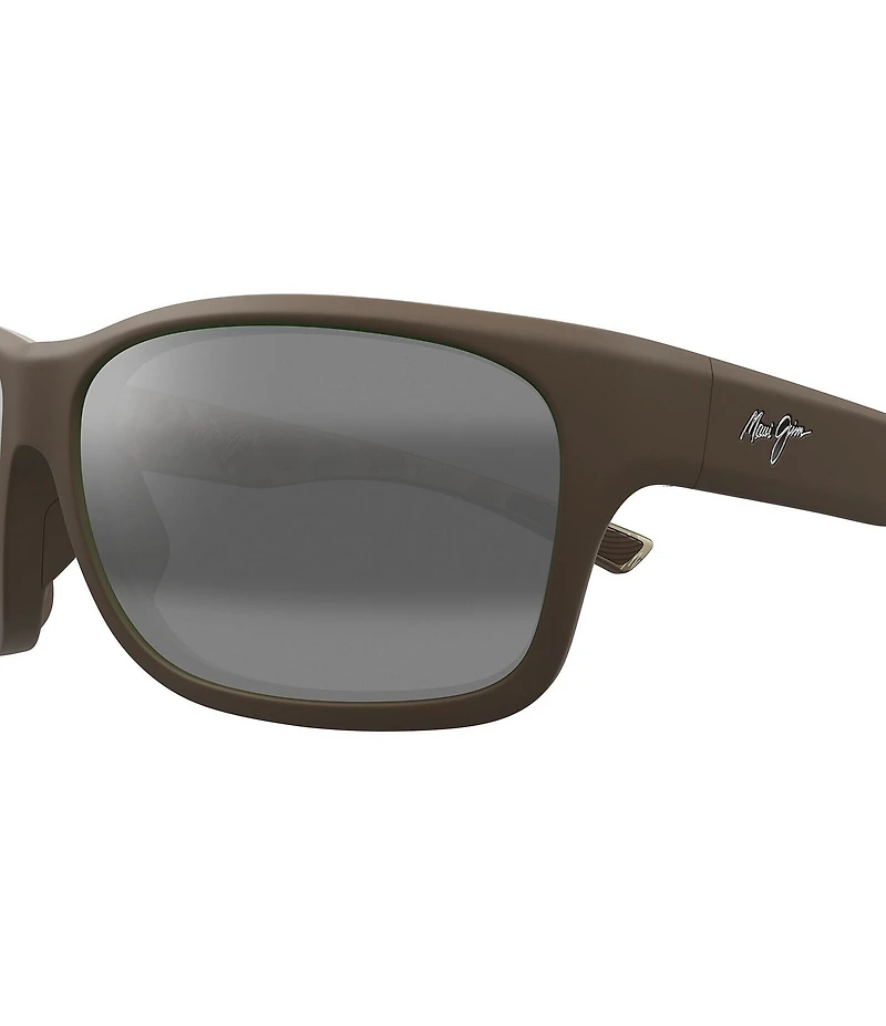 Maui Jim Men's Ano Nui Polarized Plus 2 63mm Rectangle Wrap Sunglasses