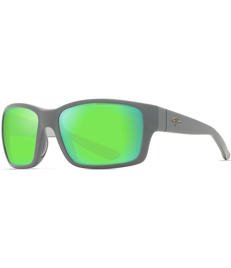 Maui Jim Men's Mangroves PolarizedPlus2® Wrap 60mm Mirrored Sunglasses