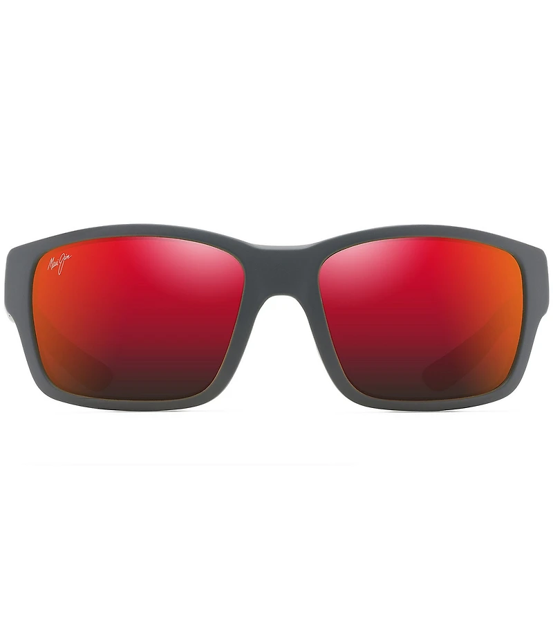 Maui Jim Men's Mangroves PolarizedPlus2® Wrap 60mm Mirrored Sunglasses