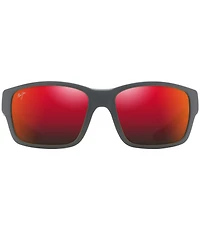 Maui Jim Men's Mangroves PolarizedPlus2® Wrap 60mm Mirrored Sunglasses