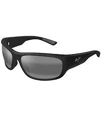 Maui Jim Men's Maukele Polarized Plus 2 64mm Rectangle Wrap Sunglasses
