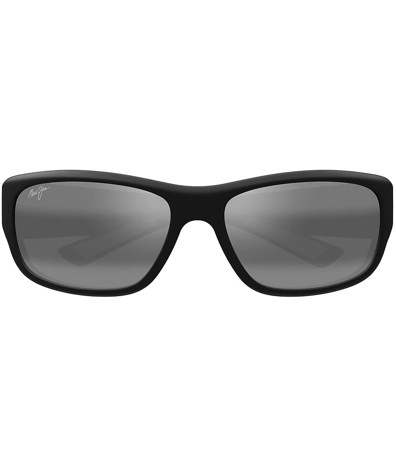 Maui Jim Men's Maukele Polarized Plus 2 64mm Rectangle Wrap Sunglasses