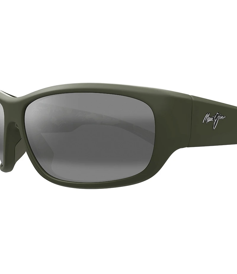 Maui Jim Men's Maukele Polarized Plus 2 64mm Rectangle Wrap Sunglasses