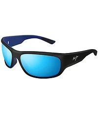 Maui Jim Men's Maukele Polarized Plus 2 64mm Rectangle Wrap Sunglasses