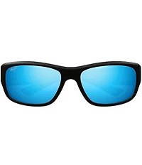 Maui Jim Men's Maukele Polarized Plus 2 64mm Rectangle Wrap Sunglasses