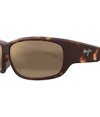 Maui Jim Men's Maukele Polarized Plus 2 64mm Rectangle Wrap Sunglasses