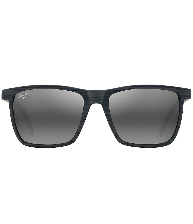 Maui Jim Men's One Way 55mm Rectangular Striped Polarized Sunglasses