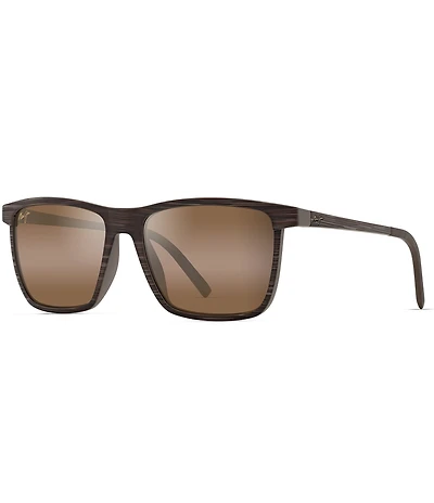 Maui Jim Men's One Way 55mm Rectangular Striped Polarized Sunglasses