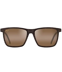 Maui Jim Men's One Way 55mm Rectangular Striped Polarized Sunglasses