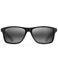 Maui Jim Men's Onshore PolarizedPlus2® Gloss Black Rectangular 58mm Sunglasses