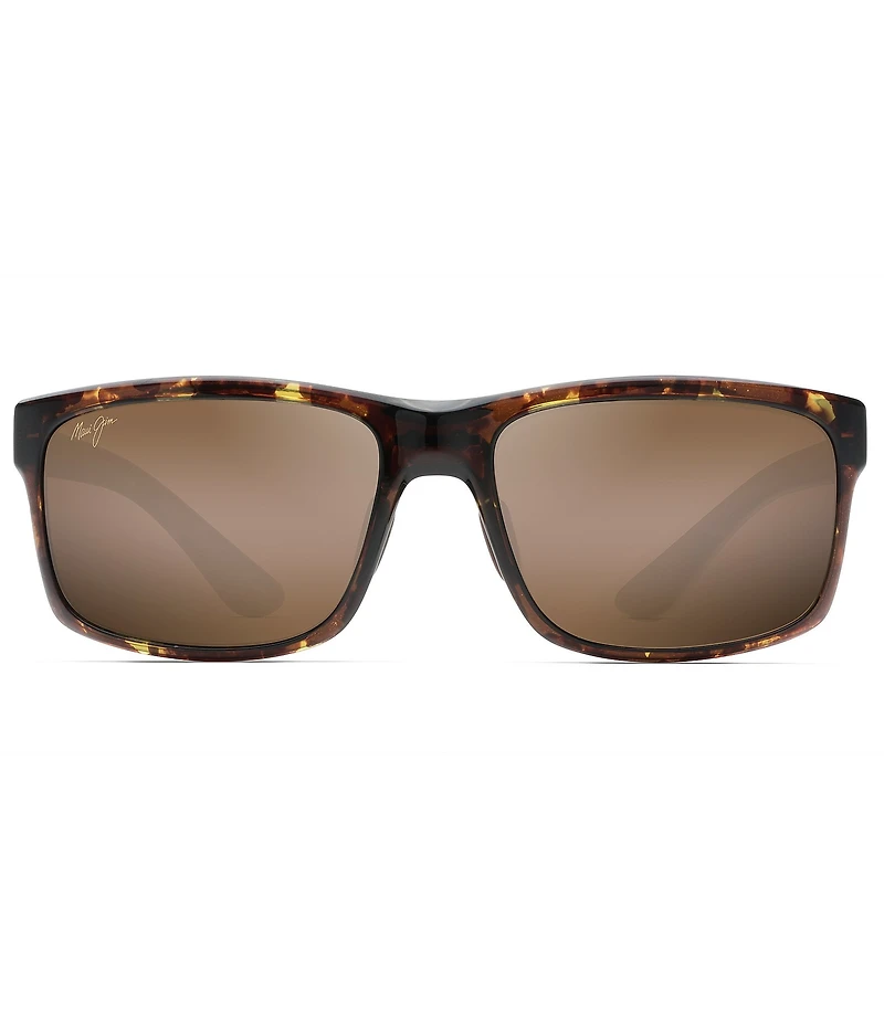 Maui Unisex Jim Pokowai Arch PolarizedPlus2® Olive Tortoise Rectangular 58mm Sunglasses