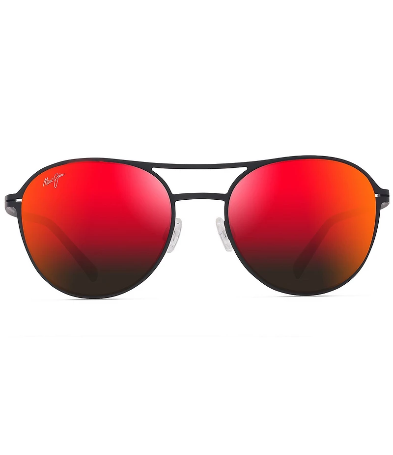 Maui Jim Unisex Half Moon PolarizedPlus2® 52mm Mirrored Round Sunglasses