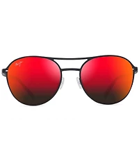 Maui Jim Unisex Half Moon PolarizedPlus2® 52mm Mirrored Round Sunglasses