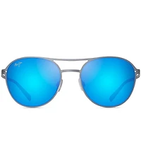 Maui Jim Unisex Half Moon PolarizedPlus2® 52mm Mirrored Round Sunglasses