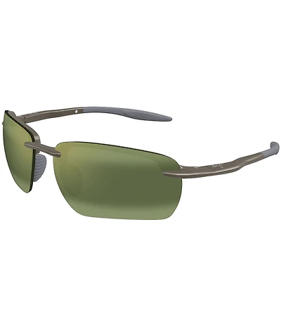Maui Jim Unisex Hookipa Ultra G Polarized Plus 2 65mm Rectangle Wrap Sunglasses