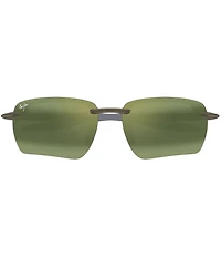 Maui Jim Unisex Hookipa Ultra G Polarized Plus 2 65mm Rectangle Wrap Sunglasses
