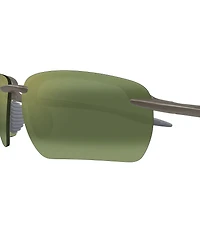 Maui Jim Unisex Hookipa Ultra G Polarized Plus 2 65mm Rectangle Wrap Sunglasses