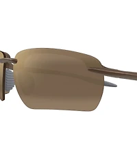 Maui Jim Unisex Hookipa Ultra G Polarized Plus 2 65mm Rectangle Wrap Sunglasses