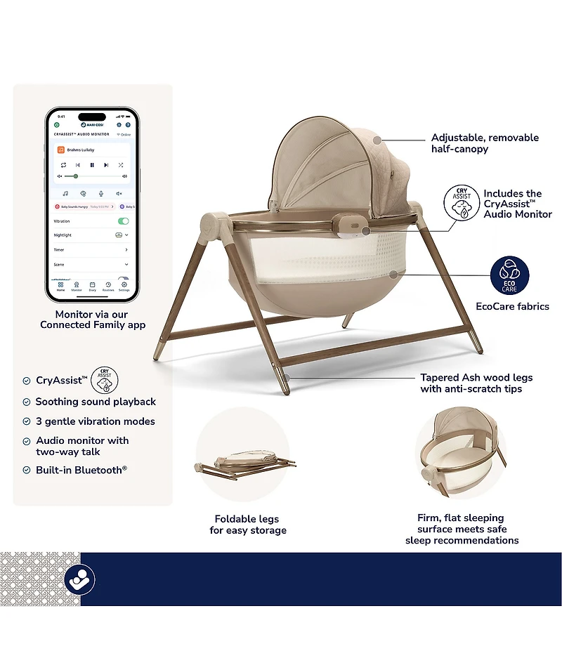 Maxi Cosi Sibia Bassinet With CryAssist™ Audio Monitor
