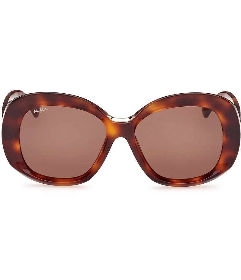 MaxMara Women's Edna 55mm Tortoise Frame Round Sunglasses