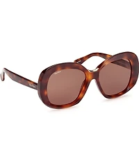 MaxMara Women's Edna 55mm Tortoise Frame Round Sunglasses
