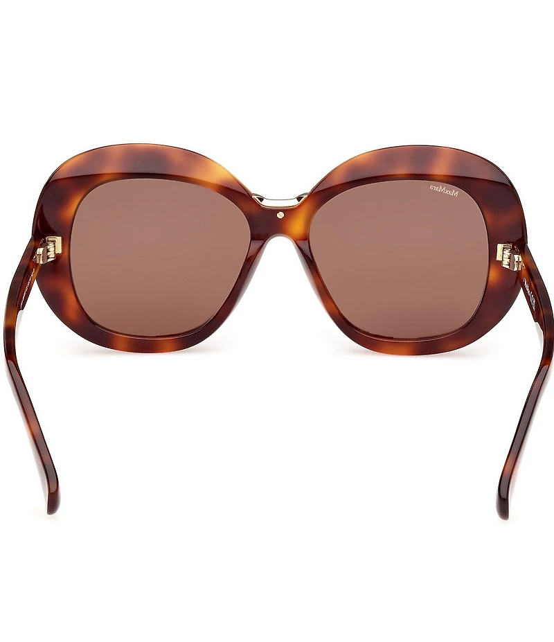 MaxMara Women's Edna 55mm Tortoise Frame Round Sunglasses