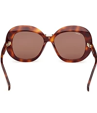 MaxMara Women's Edna 55mm Tortoise Frame Round Sunglasses