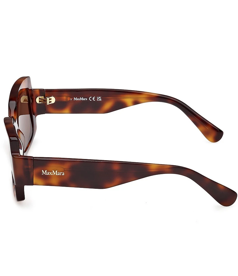 MaxMara Women's Lee 57mm Havana Rectangle Sunglasses
