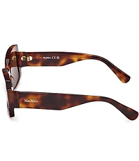 MaxMara Women's Lee 57mm Havana Rectangle Sunglasses