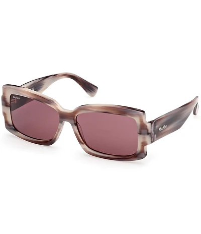 MaxMara Women's Lee 57mm Striped Rectangle Sunglasses
