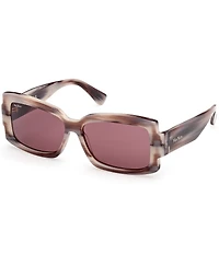MaxMara Women's Lee 57mm Striped Rectangle Sunglasses