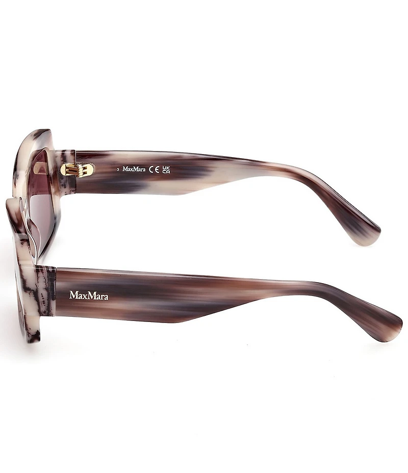 MaxMara Women's Lee 57mm Striped Rectangle Sunglasses