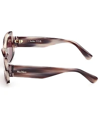 MaxMara Women's Lee 57mm Striped Rectangle Sunglasses
