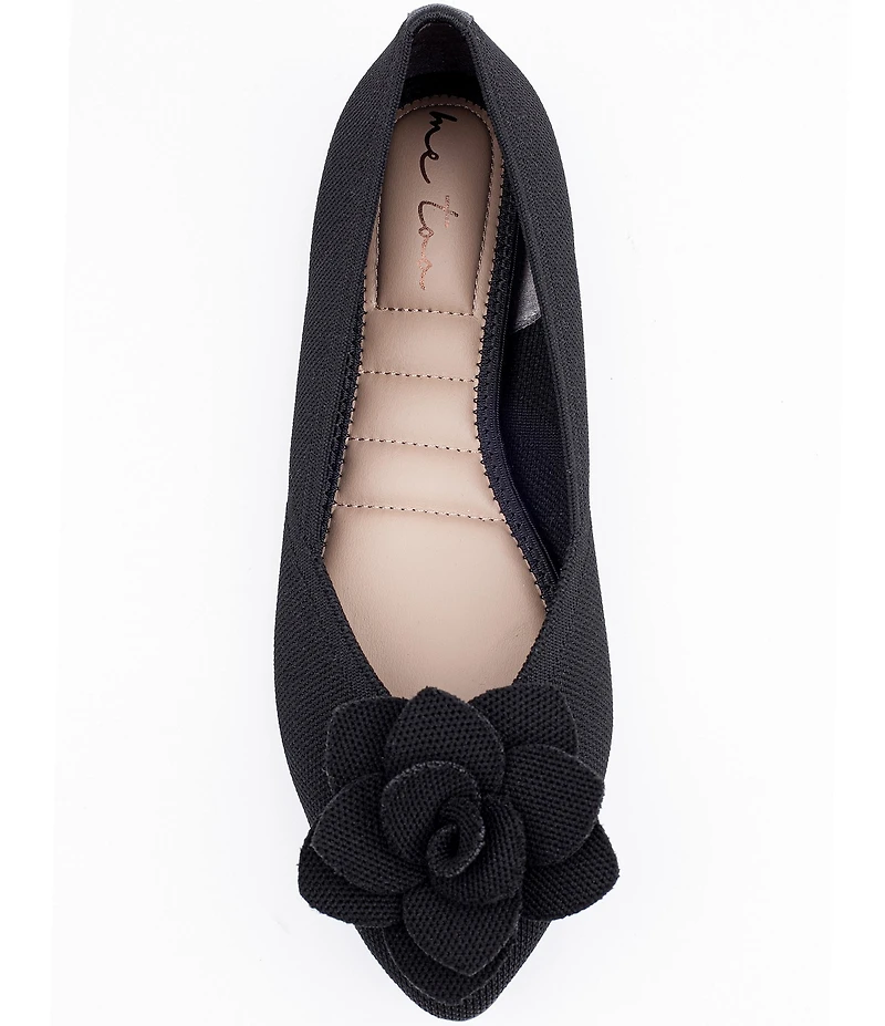 Me Too Avani Stretch Knit Floral Detail Ballet Flats
