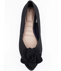 Me Too Avani Stretch Knit Floral Detail Ballet Flats