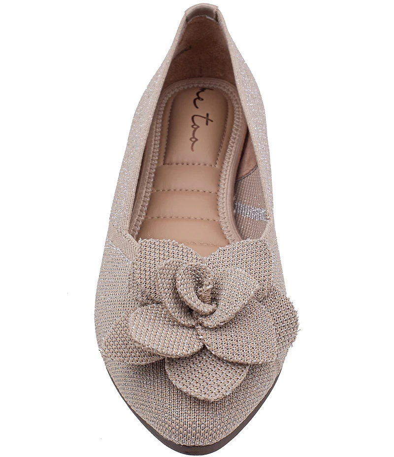Me Too Avani Stretch Knit Floral Detail Ballet Flats