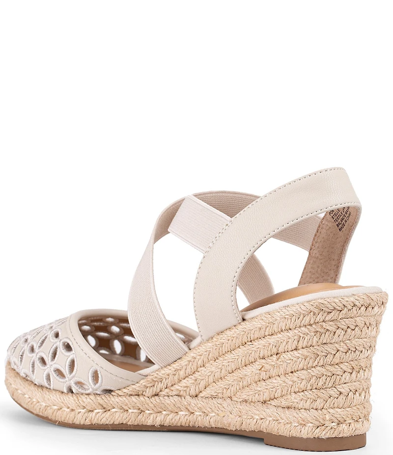 Me Too Shiney Eyelet Espadrille Wedge Sandals