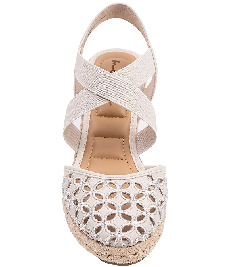 Me Too Shiney Eyelet Espadrille Wedge Sandals