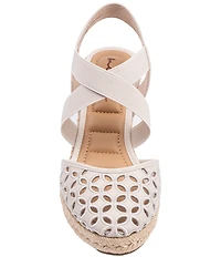 Me Too Shiney Eyelet Espadrille Wedge Sandals