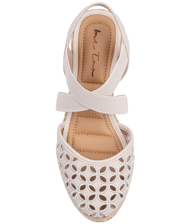 Me Too Shiney Eyelet Espadrille Wedge Sandals