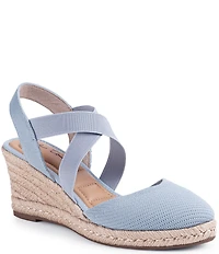 Me Too Shiney Stretch Knit Espadrille Wedge Sandals