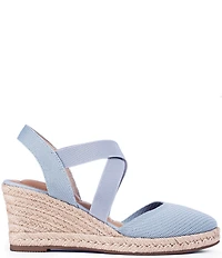 Me Too Shiney Stretch Knit Espadrille Wedge Sandals