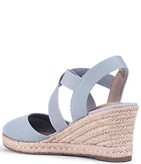 Me Too Shiney Stretch Knit Espadrille Wedge Sandals