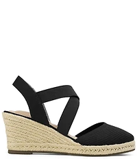 Me Too Shiney Stretch Knit Espadrille Wedge Sandals