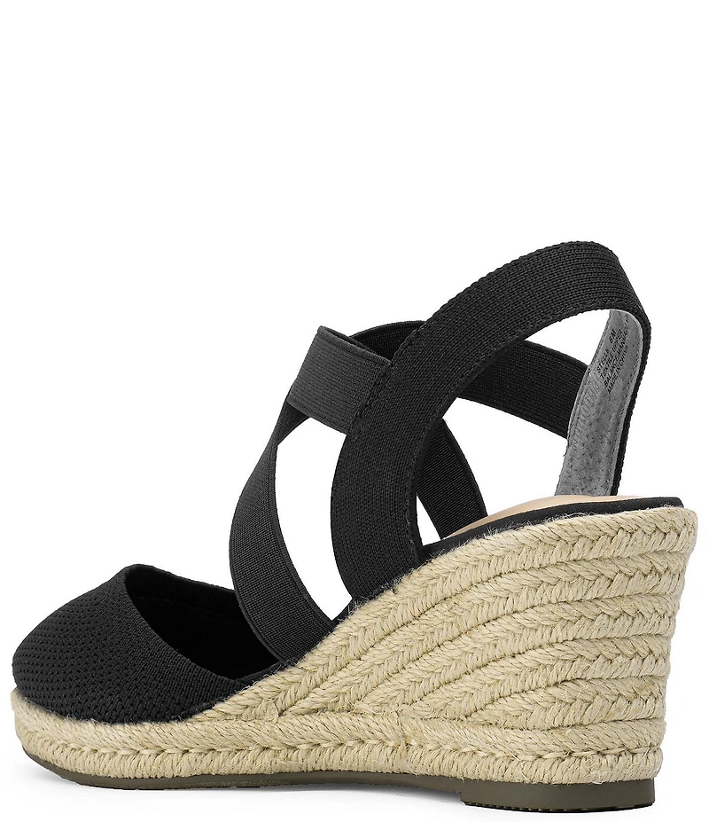 Me Too Shiney Stretch Knit Espadrille Wedge Sandals
