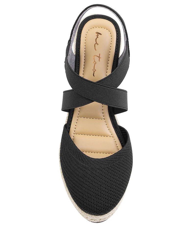 Me Too Shiney Stretch Knit Espadrille Wedge Sandals