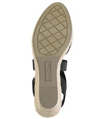 Me Too Shiney Stretch Knit Espadrille Wedge Sandals