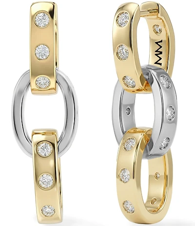 Melinda Maria Ashley Chain Convertible Two Tone Earrings